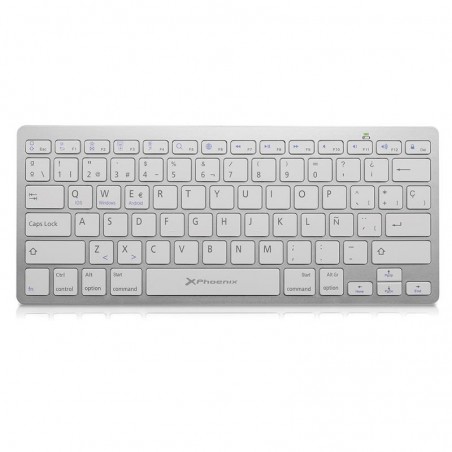 TECLADO PHOENIX ULTRA SLIM TKL WIRELLES BLUETOOTH SILVER