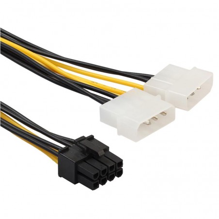 CABLE ALIMENTACION VGA GRAFICAS 8 PIN A 4 PIN DOBLE FUENTE ALIMENTACION