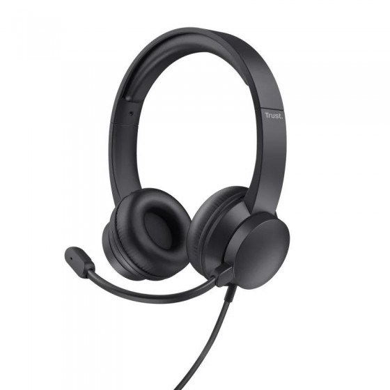 AURICULARES + MICROFONO TRUST HS-201 HEADSET USB BLACK