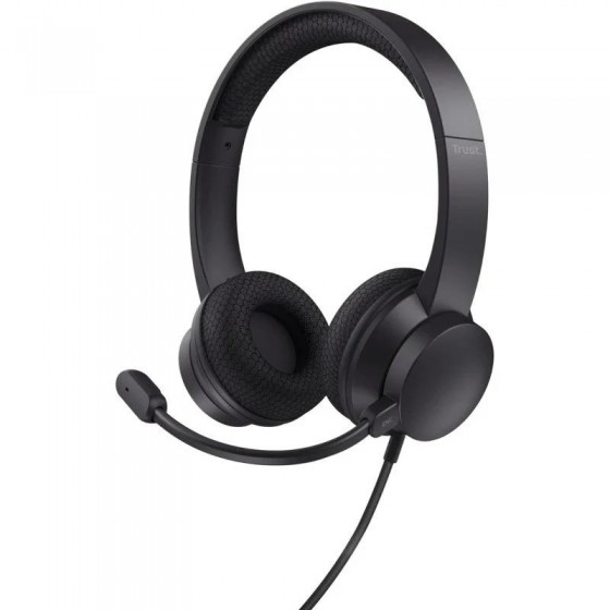 AURICULARES + MICROFONO TRUST AYDA HEADSET PC ENC USB BLACK