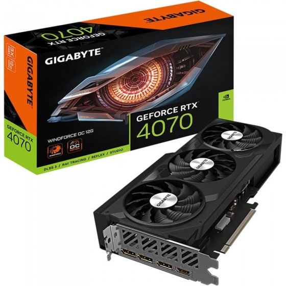 TARJETA DE VIDEO NVIDIA GIGABYTE RTX4070 12GB WINDFORCE OC GDRR6 PCIE