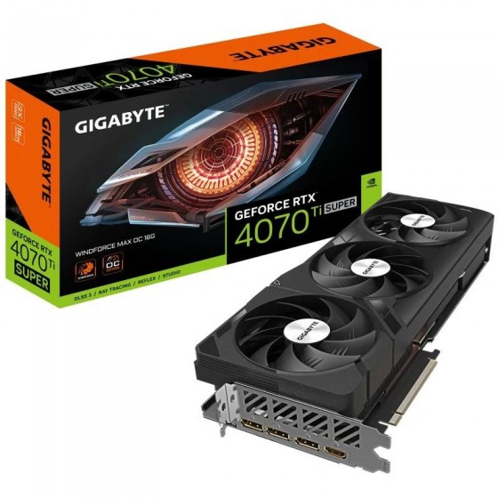 TARJETA DE VIDEO NVIDIA GIGABYTE RTX4070TI SUPER WINDFORCE MAX OC 16GB