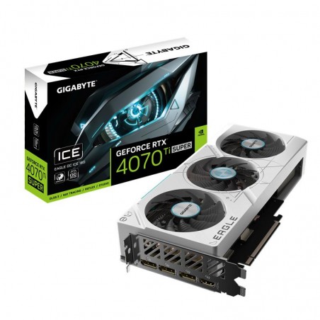 TARJETA DE VIDEO NVIDIA GIGABYTE RTX4070TI SUPER EAGLE OC ICE 16GB WHITE