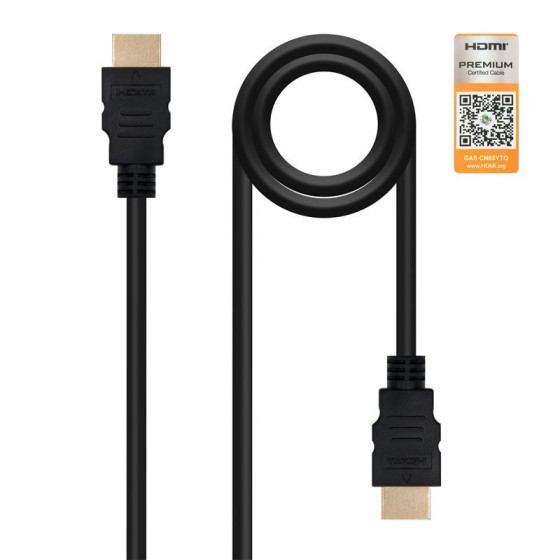 CABLE HDMI V2.0 4K 60HZ 18GBPS AM-AM NEGRO 1.5 M NANOCABLE