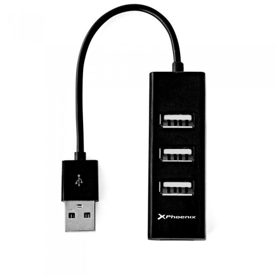 HUB USB PHOENIX 4 PUERTOS USB 2.0 BLACK