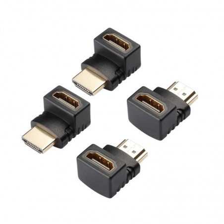 ADAPTADOR ONEWAY HDMI HEMBRA A HDMI MACHO ACODADO 90º A/H-A/M BLACK