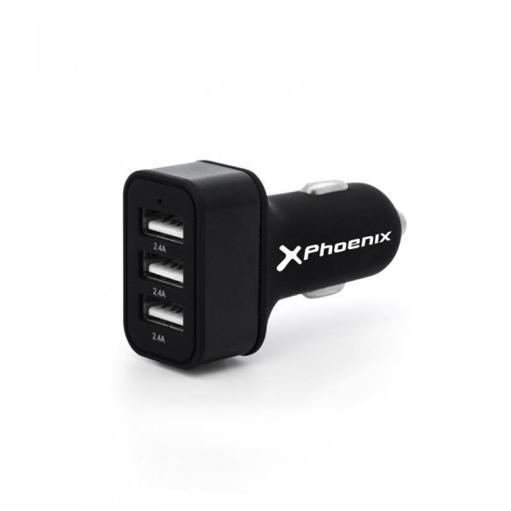 CARGADOR COCHE SMARTPHONE PHOENIX 5V 3x USB 7.2A